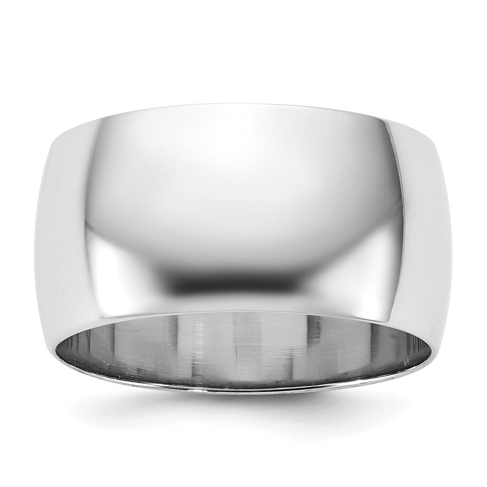 10K White Gold 10Kw 10mm Lightweight Half Round Band Size 4