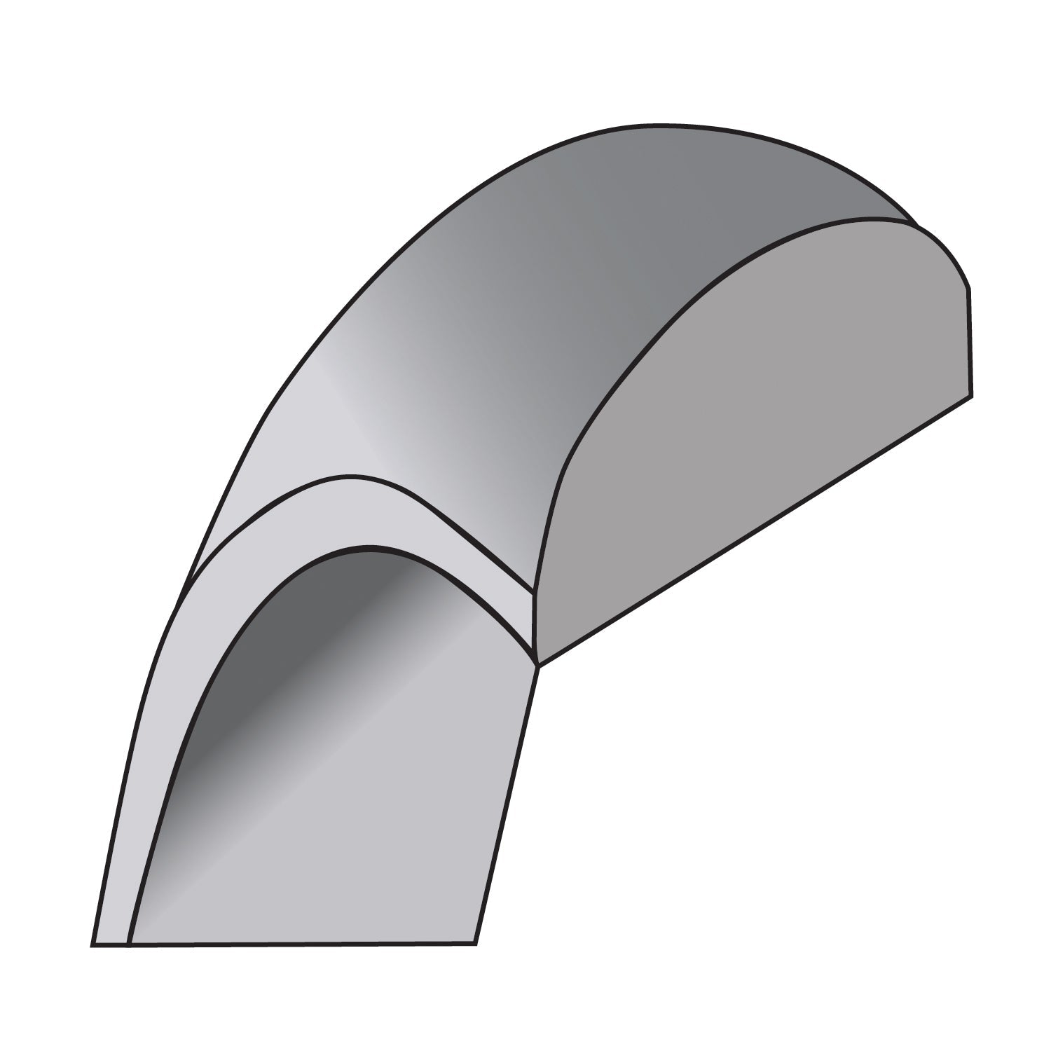 10K White Gold 10Kw 9mm Lightweight Half Round Band Size 5