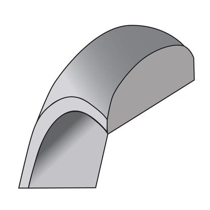 10K White Gold 10Kw 6.5mm Half Round Band Size 8.5