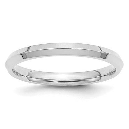 14k White Gold 2.5mm Knife Edge Comfort Fit Wedding Band Ring