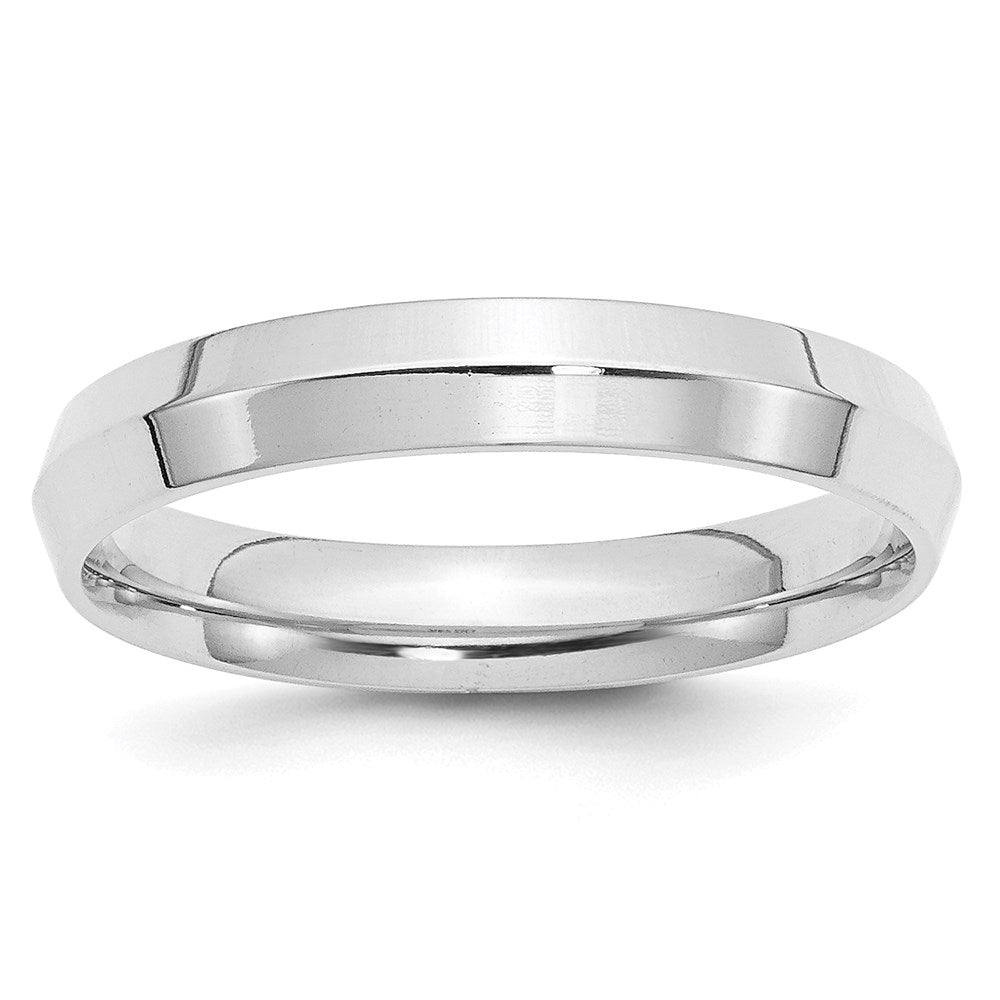 14k White Gold 4mm Knife Edge Comfort Fit Wedding Band Ring