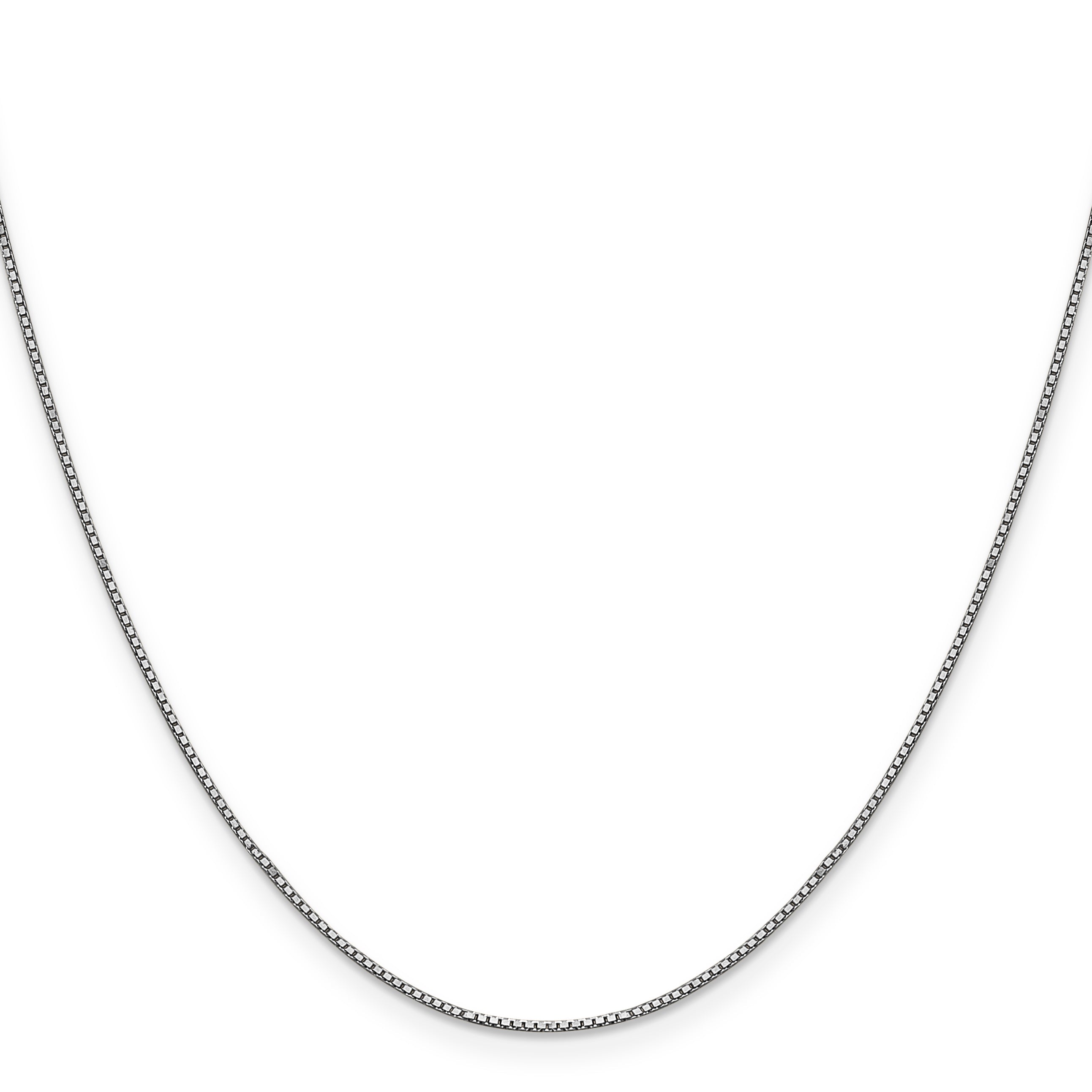 14K White Gold 30 Inch .9mm Box With Lobster Clasp Chain Necklace
