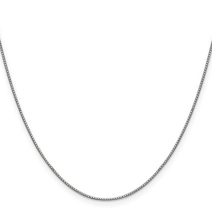 14K White Gold 30 Inch .9mm Box With Lobster Clasp Chain Necklace