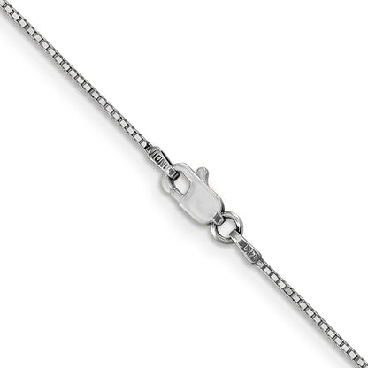 14K White Gold 18 Inch .9mm Box With Lobster Clasp Chain Necklace