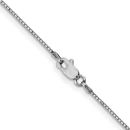 14K White Gold 26 Inch .9mm Box With Lobster Clasp Chain Necklace