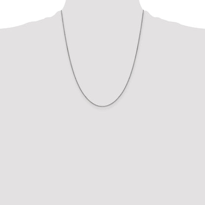 14K White Gold 22 Inch .9mm Box With Lobster Clasp Chain Necklace