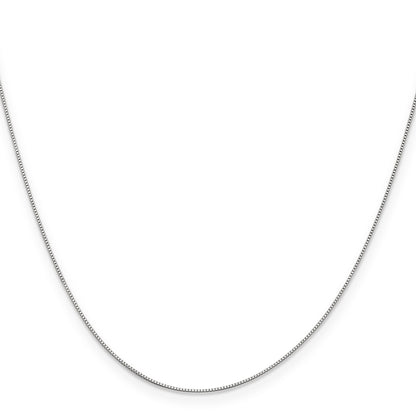 14K White Gold 16 Inch .5mm Box With Spring Ring Clasp Chain Necklace
