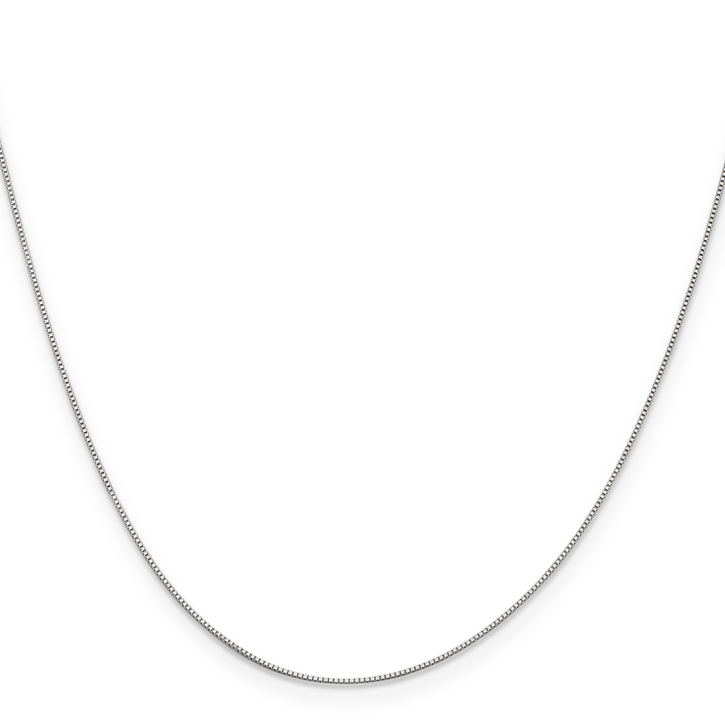 14K White Gold 13 Inch .5mm Box With Spring Ring Clasp Chain Necklace