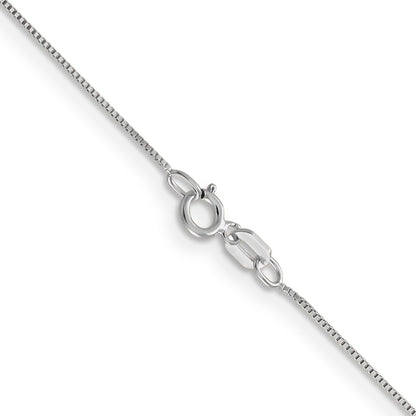 14K White Gold 18 Inch .5mm Box With Spring Ring Clasp Chain Necklace