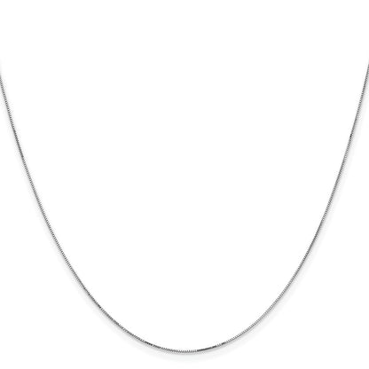 14K White Gold 30 Inch .5mm Box With Lobster Clasp Chain Necklace
