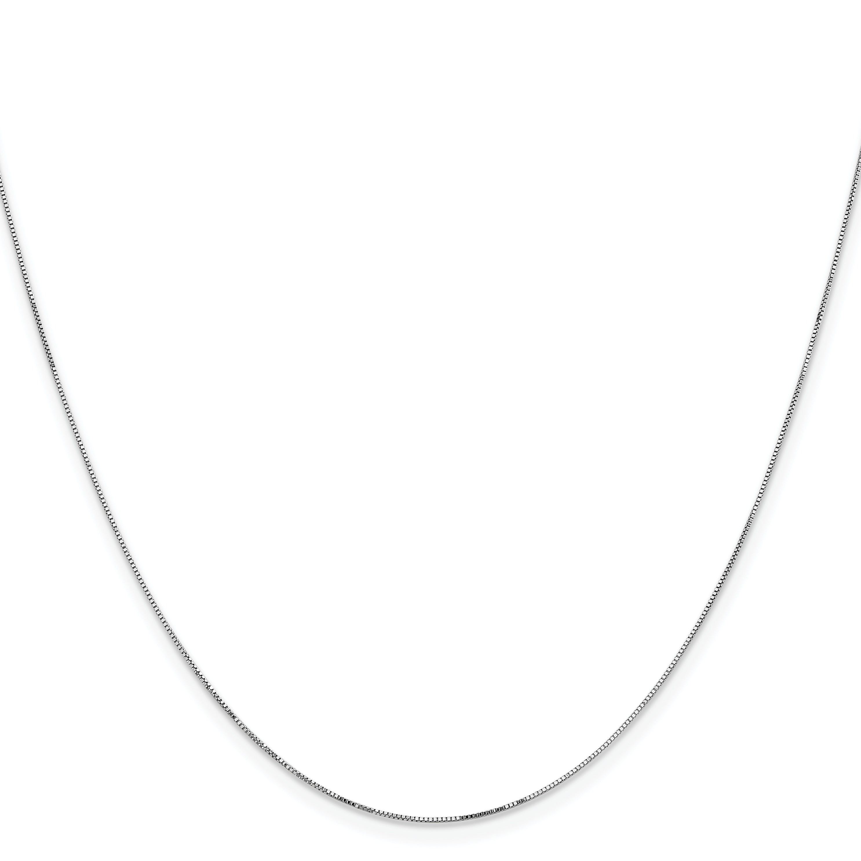14K White Gold 26 Inch .5mm Box With Lobster Clasp Chain Necklace