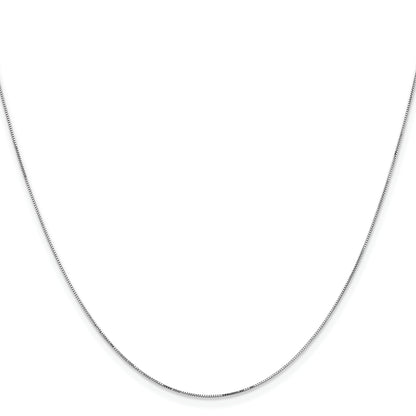 14K White Gold 22 Inch .5mm Box With Lobster Clasp Chain Necklace