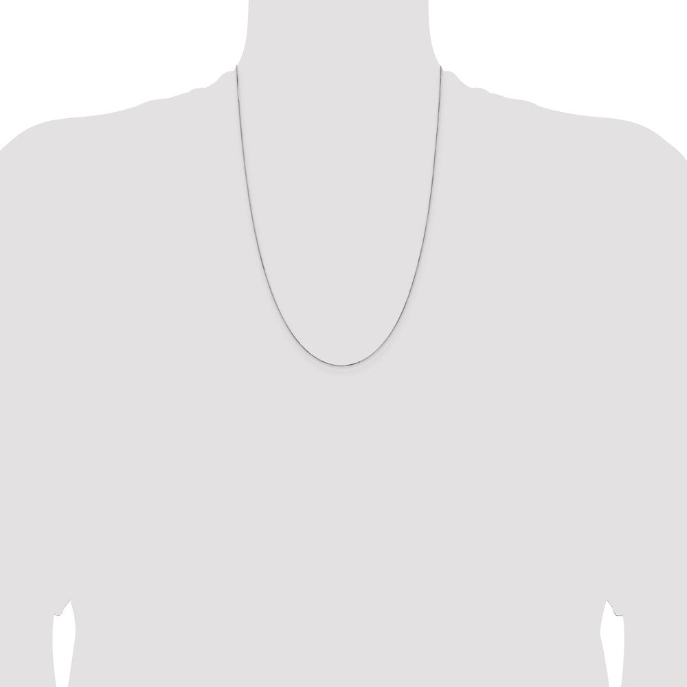 14K White Gold 24 Inch .5mm Box With Lobster Clasp Chain Necklace
