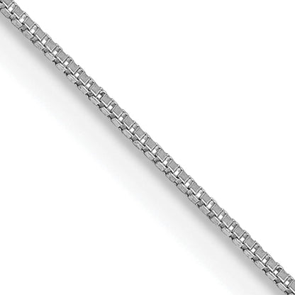 14K White Gold 22 Inch .5mm Box With Lobster Clasp Chain Necklace