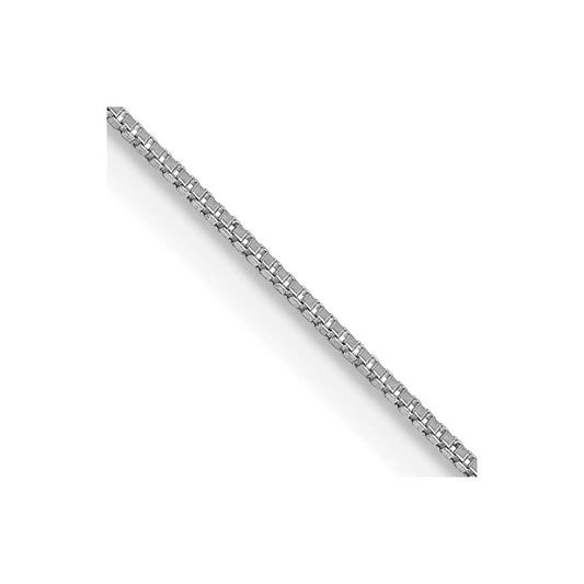 14K White Gold 28 Inch .5mm Box With Lobster Clasp Chain Necklace