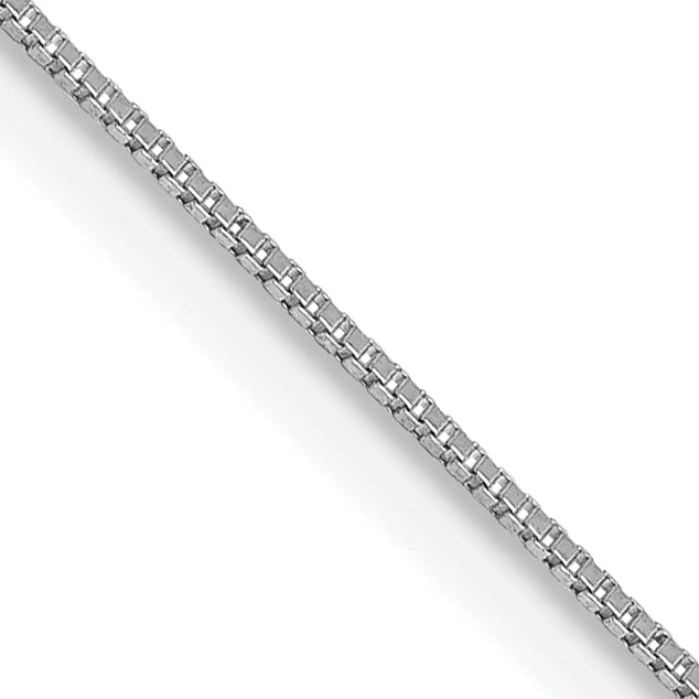 14K White Gold 26 Inch .5mm Box With Lobster Clasp Chain Necklace