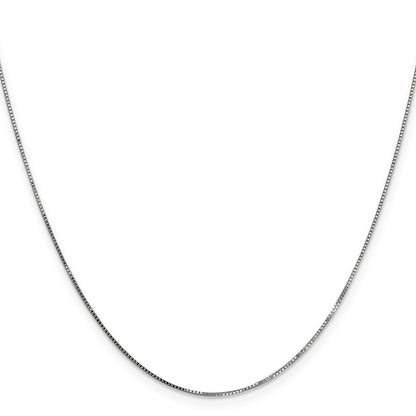 14K White Gold 18 Inch .7mm Box With Spring Ring Clasp Chain Necklace