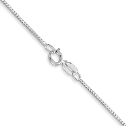 14K White Gold 16 Inch .7mm Box With Spring Ring Clasp Chain Necklace