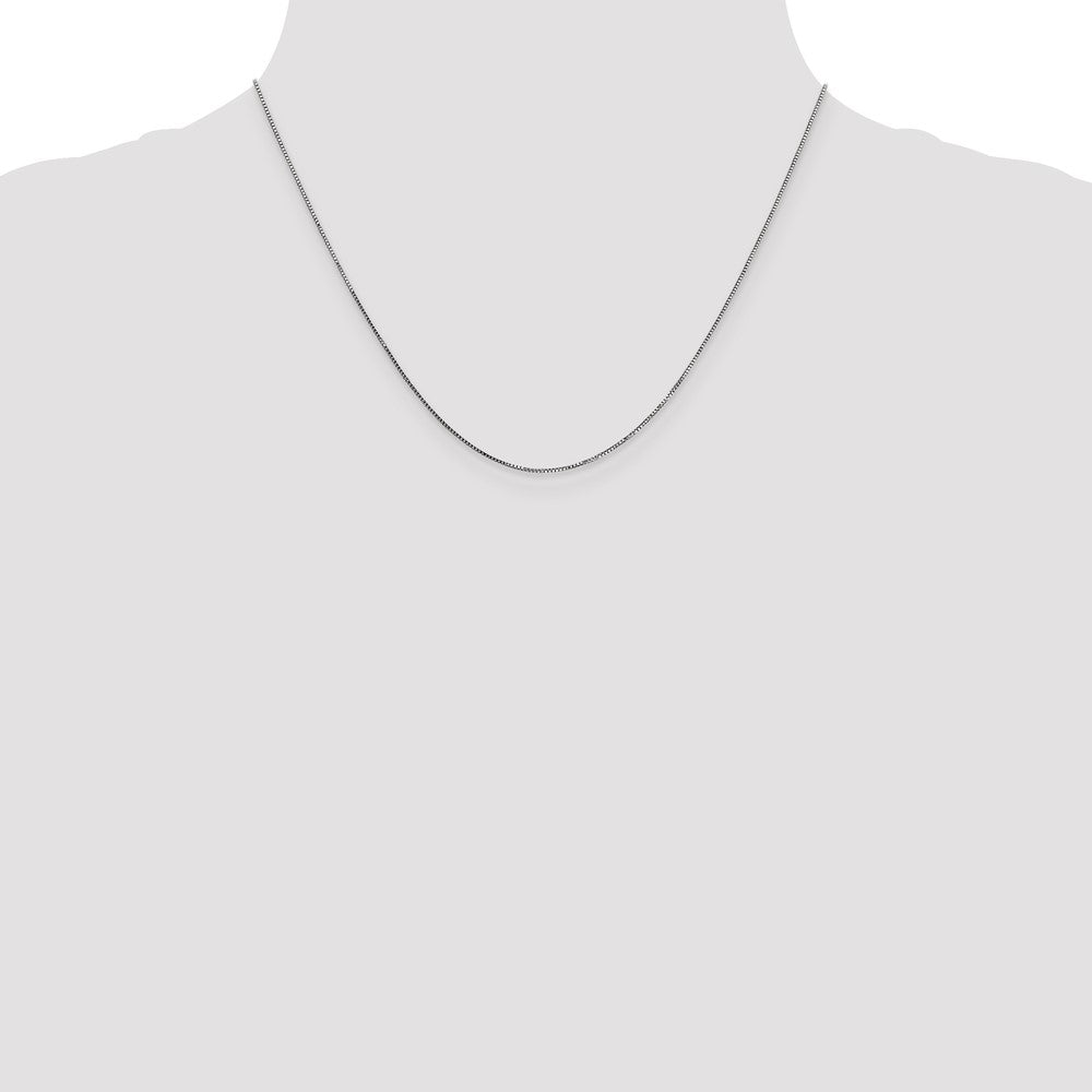 14K White Gold 18 Inch .7mm Box With Spring Ring Clasp Chain Necklace