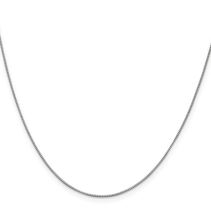 14K White Gold 30 Inch .7mm Box With Lobster Clasp Chain Necklace