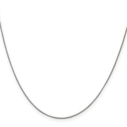 14K White Gold 24 Inch .7mm Box With Lobster Clasp Chain Necklace