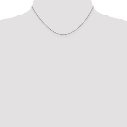14K White Gold 14 Inch .7mm Box With Lobster Clasp Chain Necklace