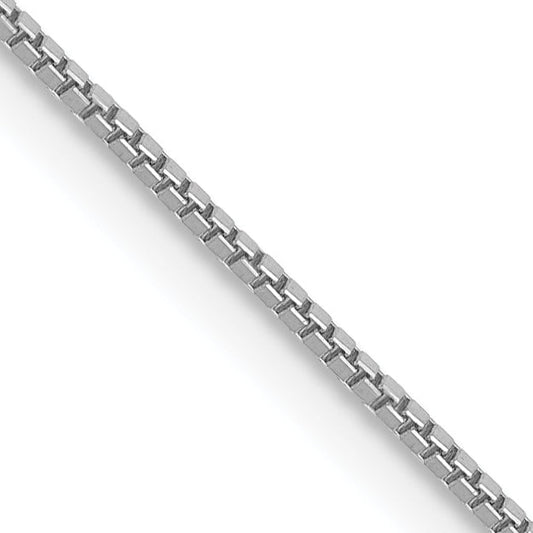 14K White Gold 24 Inch .7mm Box With Lobster Clasp Chain Necklace