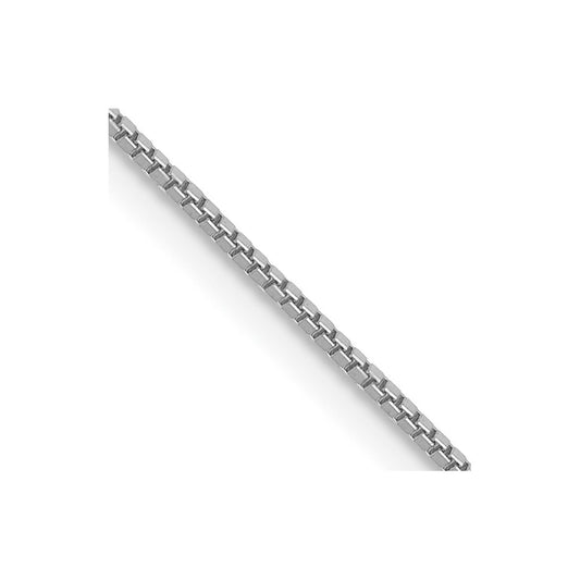 14K White Gold 20 Inch .7mm Box With Lobster Clasp Chain Necklace