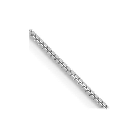 14K White Gold 16 Inch .7mm Box With Spring Ring Clasp Chain Necklace