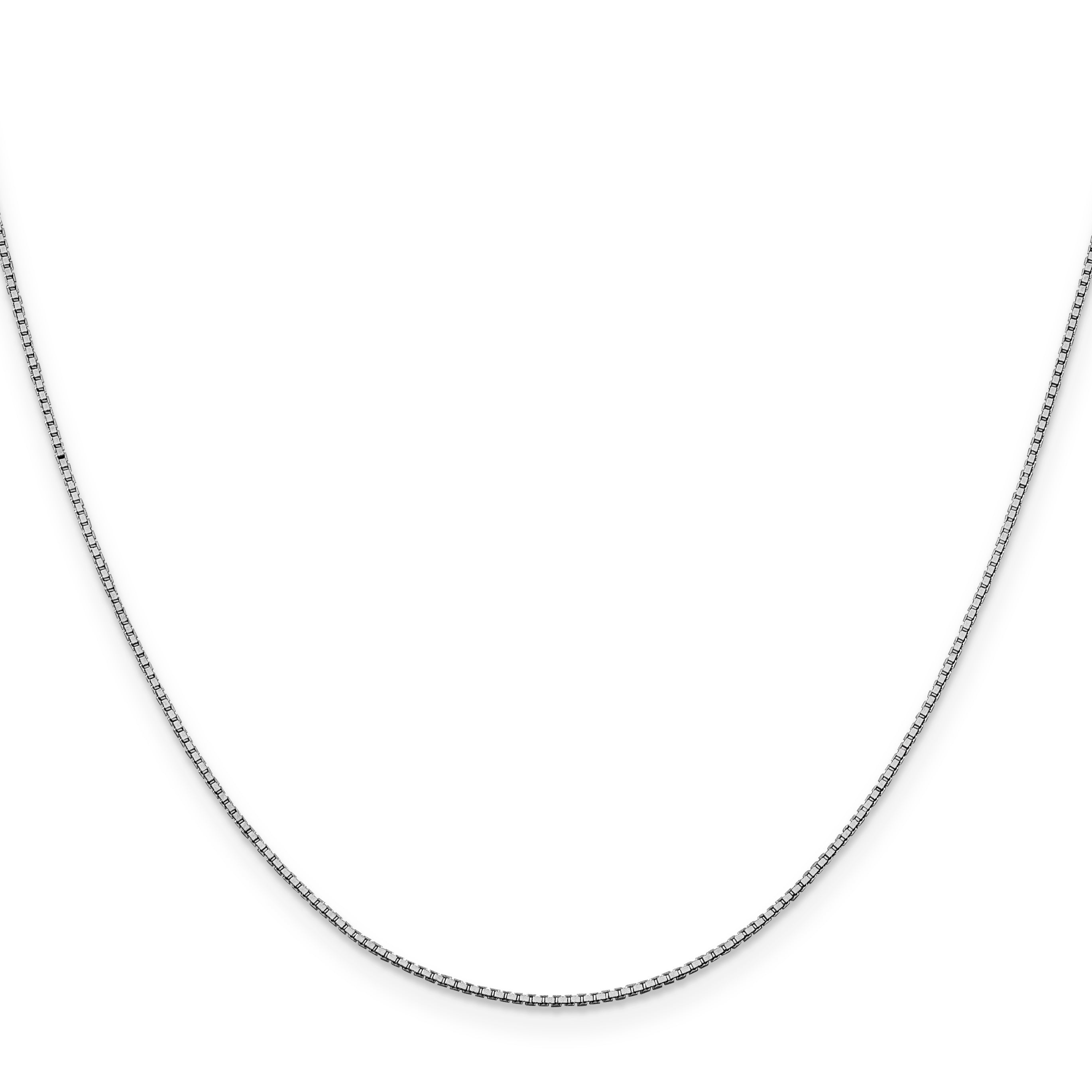 14K White Gold 18 Inch .95mm Box With Lobster Clasp Chain Necklace