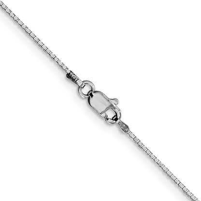14K White Gold 24 Inch .95mm Box With Lobster Clasp Chain Necklace
