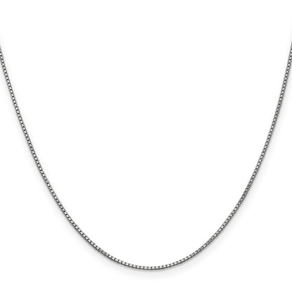14K White Gold 22 Inch 1mm Box With Lobster Clasp Chain Necklace