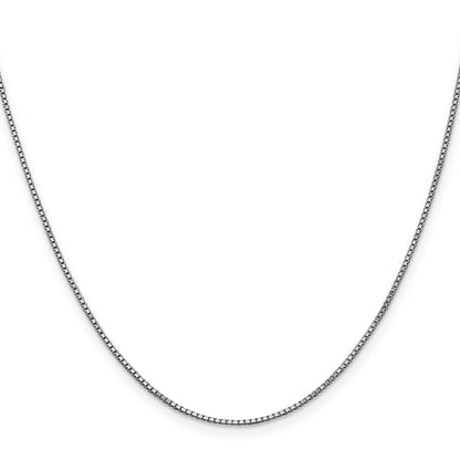 14K White Gold 20 Inch 1mm Box With Lobster Clasp Chain Necklace