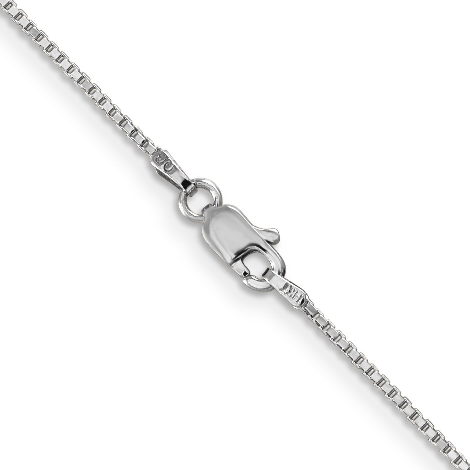 14K White Gold 14 Inch 1mm Box With Lobster Clasp Chain Necklace