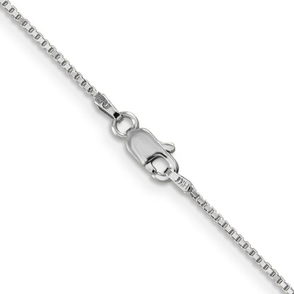 14K White Gold 28 Inch 1mm Box With Lobster Clasp Chain Necklace
