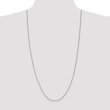 14K White Gold 30 Inch 1mm Box With Lobster Clasp Chain Necklace