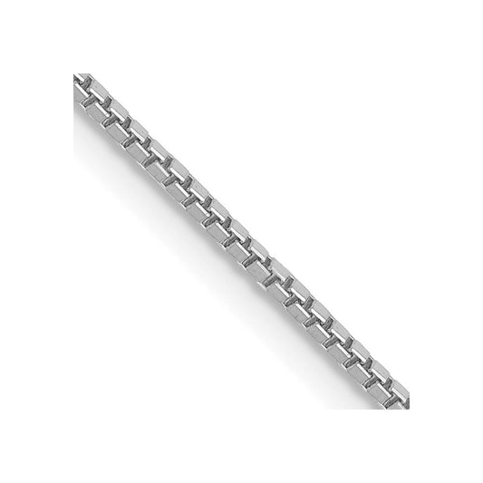 14K White Gold 20 Inch 1mm Box With Lobster Clasp Chain Necklace