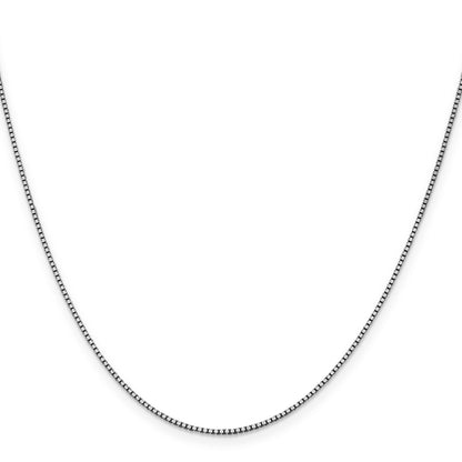 14K White Gold 18 Inch 1.05mm Box With Lobster Clasp Chain Necklace