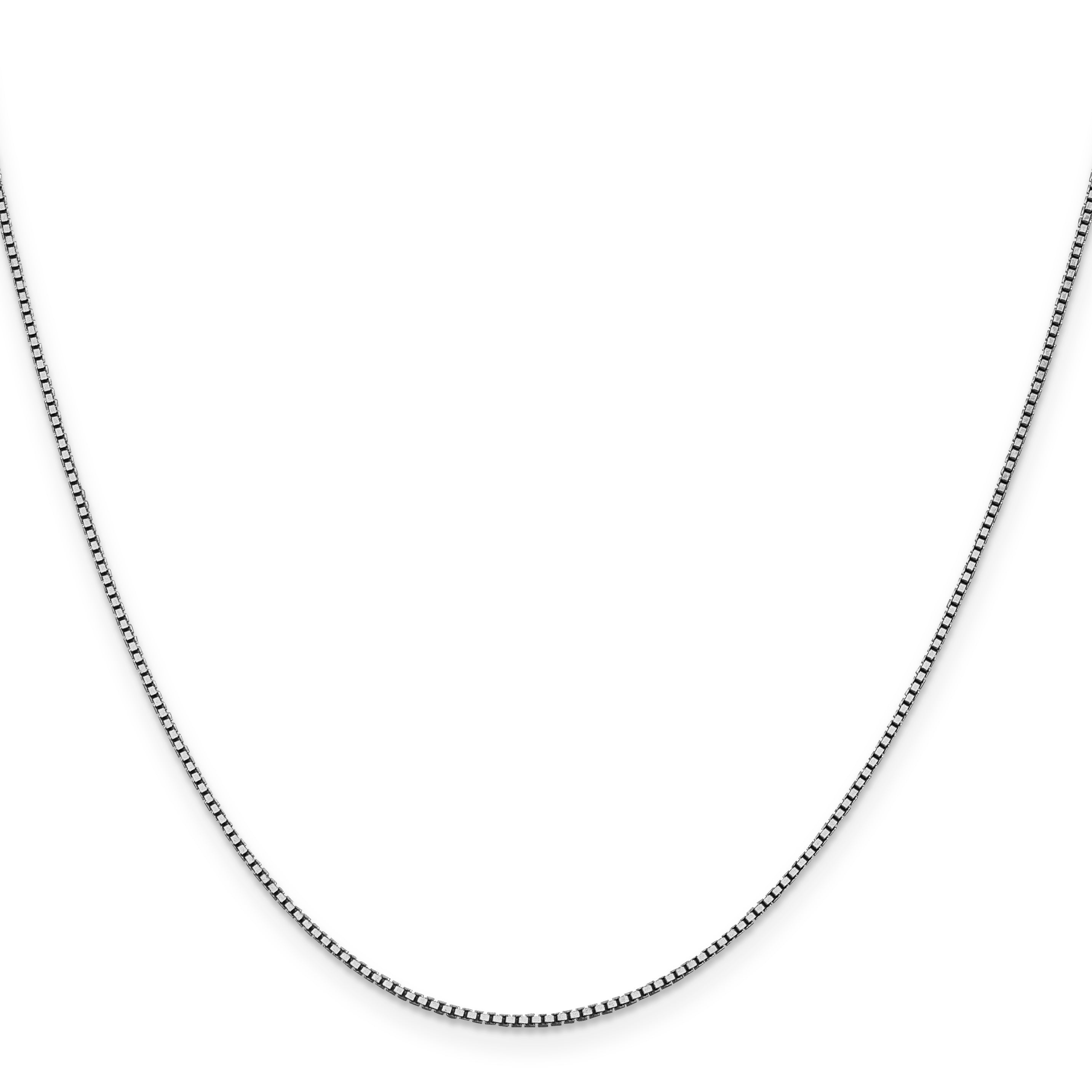 14K White Gold 30 Inch 1.05mm Box With Lobster Clasp Chain Necklace