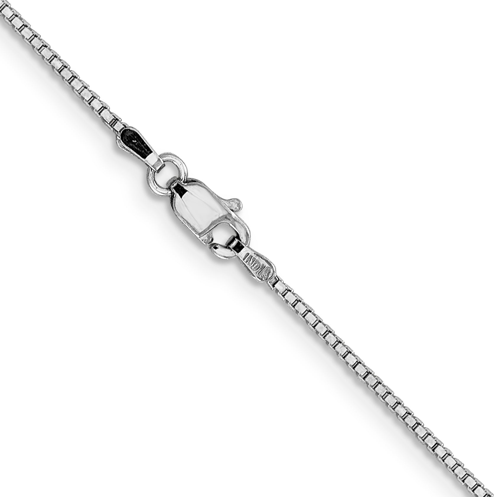 14K White Gold 28 Inch 1.05mm Box With Lobster Clasp Chain Necklace