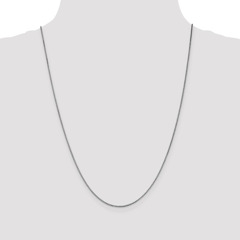 14K White Gold 24 Inch 1.05mm Box With Lobster Clasp Chain Necklace