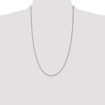 14K White Gold 26 Inch 1.05mm Box With Lobster Clasp Chain Necklace