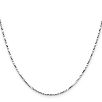 14K White Gold 24 Inch 1.1mm Box With Lobster Clasp Chain Necklace