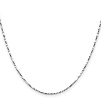 14K White Gold 18 Inch 1.1mm Box With Lobster Clasp Chain Necklace