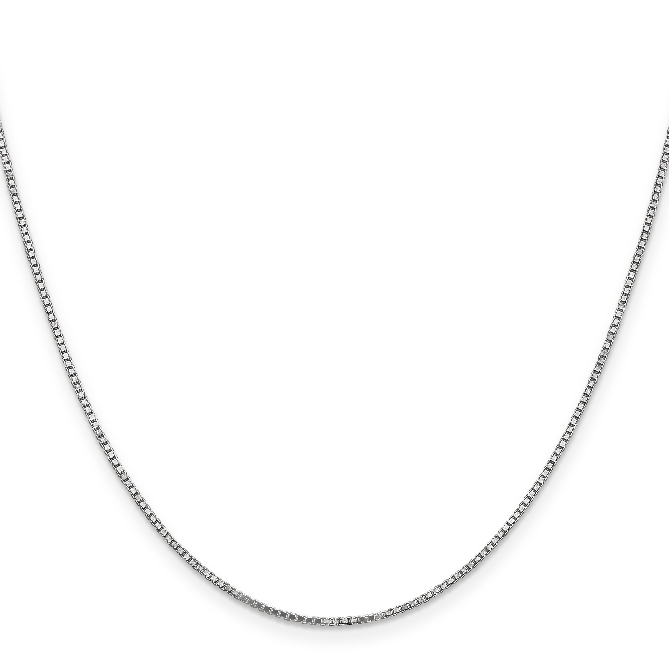 14K White Gold 20 Inch 1.1mm Box With Lobster Clasp Chain Necklace