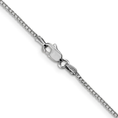 14K White Gold 24 Inch 1.1mm Box With Lobster Clasp Chain Necklace