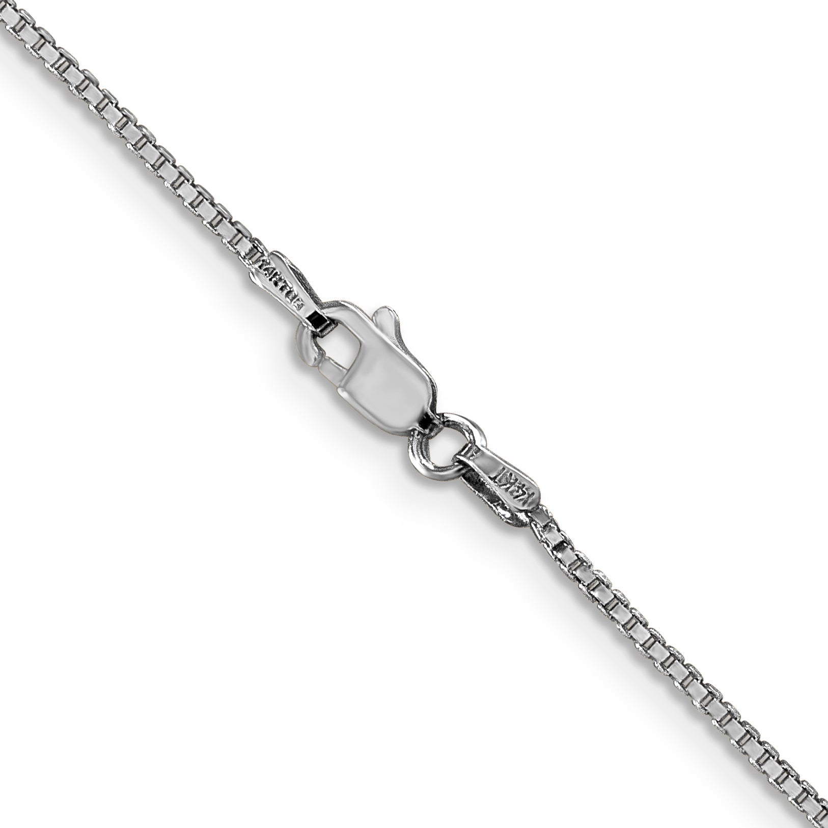 14K White Gold 22 Inch 1.1mm Box With Lobster Clasp Chain Necklace