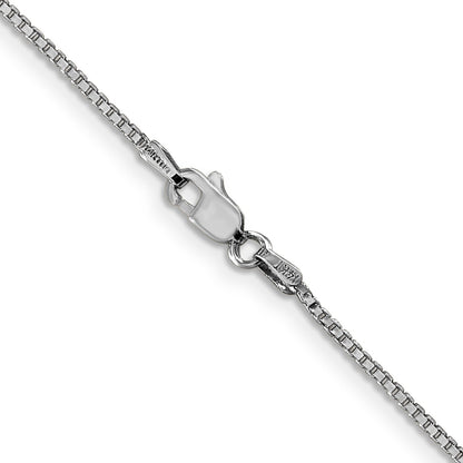14K White Gold 22 Inch 1.1mm Box With Lobster Clasp Chain Necklace