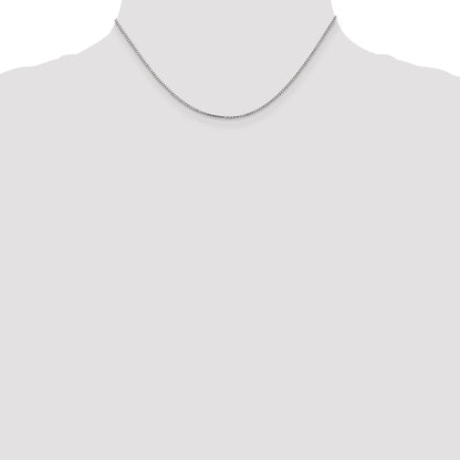 14K White Gold 14 Inch 1.1mm Box With Lobster Clasp Chain Necklace