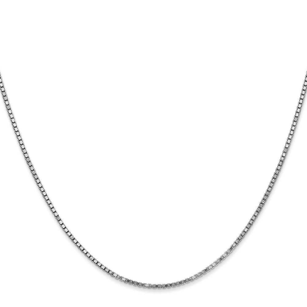 14K White Gold 20 Inch 1.4mm Box With Lobster Clasp Chain Necklace